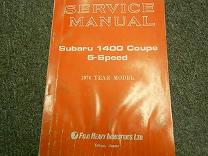 1974 Subaru 1400 5 Velocidad Servicio Reparación Tienda Manual Fábrica OEM Libro - Imagen 1 de 8
