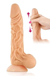 Realistic Foreskin Dildo Suction Cup Real Max Lifelike Veiny Dildos - 8.5 Inch - Picture 1 of 3