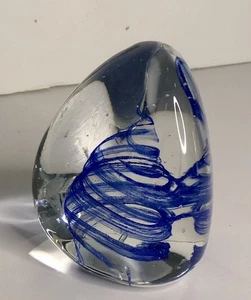 Kunstglas Briefbeschwerer Vintage Kleberwirbel Baum in Klarglas unbeschriftet 70er/80er Jahre - Bild 1 von 10