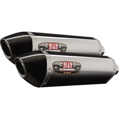 Yoshimura - 1414020520 R-77 Race Series Dual Slip-Ons, SS Mufflers - CF End Caps Foto 1 de 4