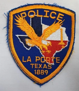 Parche vintage bordado de la policía de Texas de La Porte - Imagen 1 de 3