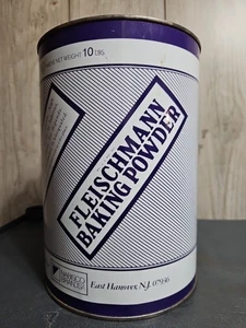 POLVO DE HORNEAR FLEISCHMANN 10 LB Metal/Lata ~ Marcas Nabisco, blanco y azul marino, de colección - Imagen 1 de 15
