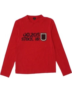 CALVIN KLEIN Boys Graphic Top Long Sleeve 15-16 Years XL Red Cotton HD09 - Picture 1 of 3