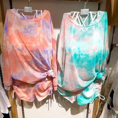 Dreiteiliger langärmeliger Damen-Badeanzug mit großen Größen und Schlitzen f - Bild 1 von 4