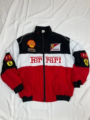 Vintage Scuderia Ferrari F1 BLK/WHT/RED Full Zip Racing Puffer Jacket Size Large - Image 1 of 4