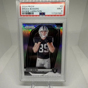 2024 Panini Prizm Brock Bowers Rookie Variation #9 PSA 9 Silver Prizm - Picture 1 of 14