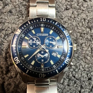 Reloj pulsera F06 CITIZEN Eco Drive H500 esfera azul para hombre funcionando - Imagen 1 de 9