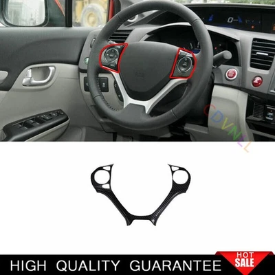 Cubierta de tira de volante de fibra de carbono para Honda Civic 9th DX 2012-2015 Foto 1 de 4