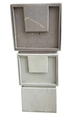 3 archivadores apilables vintage años 60 Tuf-File de STACO beige 18x15x14,5" MCM Foto 1 de 4