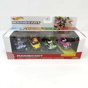 Hot Wheels Die-Cast Mario Kart 4er Pack Mario, Dry Bones, Donkey Kong, & Luigi Neu - Bild 1 von 6