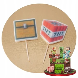 Tortenfigur TNT Kiste Minecraft essbar Tortendeko Oblaten Figur Dekoration - Bild 1 von 10