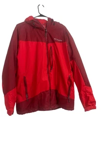 Chaqueta Exterior Columbia Para Hombres Rojo Colorblock Cremallera Con Capucha Aislada Talla XL - Imagen 1 de 9