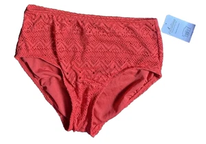 Catalina fondo da nuoto, boho rosso all'uncinetto, taglia 8-10 (media), nuovo con etichetta - 775 - Foto 1 di 5