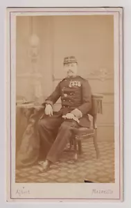 CDV Albert à Marseille -Militaire médaillé Guerre 1870/71- Vintage print c.1871 - Imagen 1 de 2