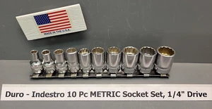 Duro Indestro Metric 1/4" drive Socket Set 10 Piece 12 Point New Old Stock USA - Picture 1 of 9