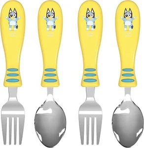 Non-slip fork and spoon, children's tableware, 2 packs (4 pieces) - Picture 1 of 8