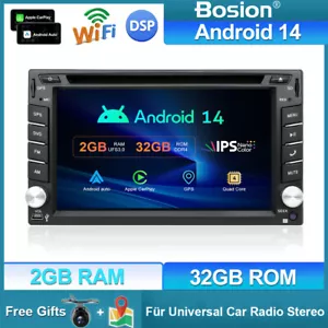 2 din Für Universal Autoradio HD DVD CD Plyer GPS Navi Android 14 DAB+ Carplay - Bild 1 von 22