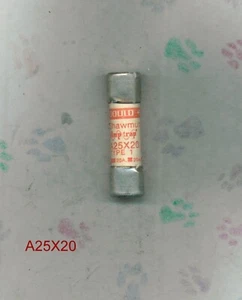 FUSIBLE GOULD SHAWMUT A25X20 A25 X 20 20 Amp 300 VOLTIOS A25X20-1 - Imagen 1 de 4