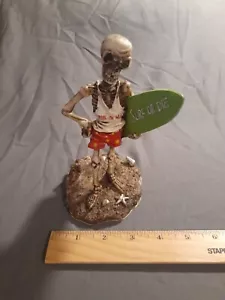 NEW Vintage Rare Surf or Die Skeleton Surfer Figurine 6 Inch Halloween USA SHIP - Picture 1 of 9
