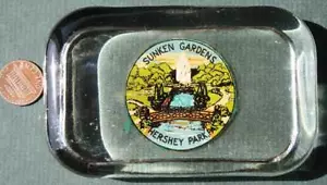 Hershey Park Pennsylvania Sunken Gardens Transferware Briefbeschwerer Vintage --- - Bild 1 von 1