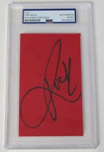 The Rock Dwayne Johnson WWE WWF Signed Autograph 3x5 Index Card Slab PSA JSA - Picture 1 of 5