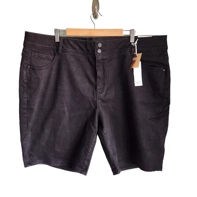 Шорты Lane Bryant 26 черные женские с высокой талией бермудские эластичные - Изображение 1 из 4