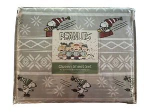 Berkshire Peanuts Snoopy Queen Schneeflocke Fair Isle Winter Weihnachten Lakenset  - Bild 1 von 5