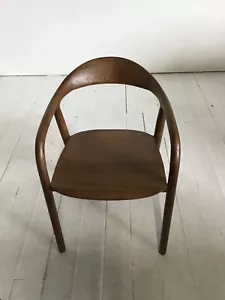 Wooden Dining Chair Mid-Century Walnut Ash Bow Frame - Picture 1 of 8