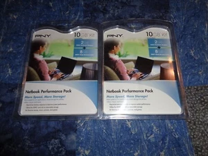 Lot 2 PNY 10GB Kit Netbook Performance Pack 2GB DDR2/ 8GB SDHC Flash Card Sealed - Picture 1 of 1