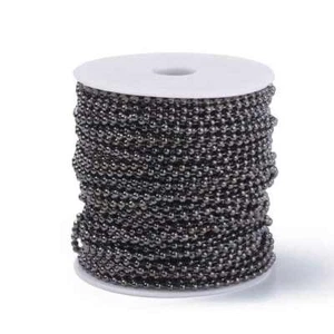 5 M+ Connectors Gunmetal Iron Ball Bead Chain Dog Tag Soldered Jewellery 3.2mm - Picture 1 of 5