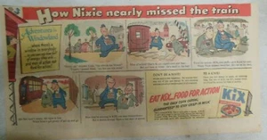 Kix Cereal Ad: "Nixie Nearly Missed The Train ! " 1950's Size: 7.5 x 15 inches - Picture 1 of 1