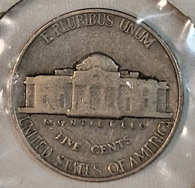 1939 Jefferson Nickel DDR Monticello Circulated Five Cents Coin - Image 1 of 4