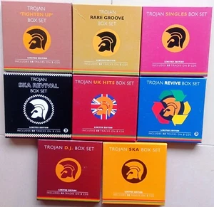 TROJAN RECORDS LOT DE 8CD SKA REVIVE UK HITS D.J. SINGLES RARE GROOVE TIGHTEN UP - Foto 1 di 2