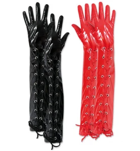 Lack Handschuhe 2 Modelle zur Wahl Domina Dessous Fasching Karneval Halloween - Bild 1 von 3