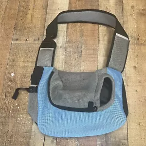 Pawaboo Pet Dog Sling Carrier Hands Free Drawstring Adjustable Strap Blue Small - Picture 1 of 6
