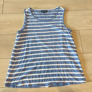 Mod Cloth Womens Tank M Blue white stripe Classic Casual - Picture 1 of 8