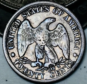 1875 CC Twenty Cent Piece 20C Ungraded Choice 90% Silver US Coin CC22696 - Picture 1 of 8