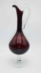 Empoli Glas Amethyst Ewers Krug/Karaffe gedrehter Boden & Griff italienisch - Bild 1 von 8