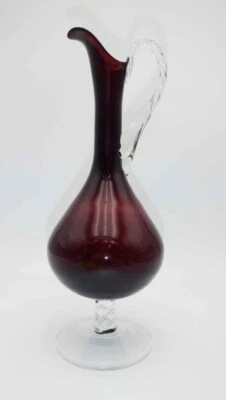 Jarra/jarra de vidrio Empoli amatista Ewers base retorcida y mango italiano  Foto 1 de 4