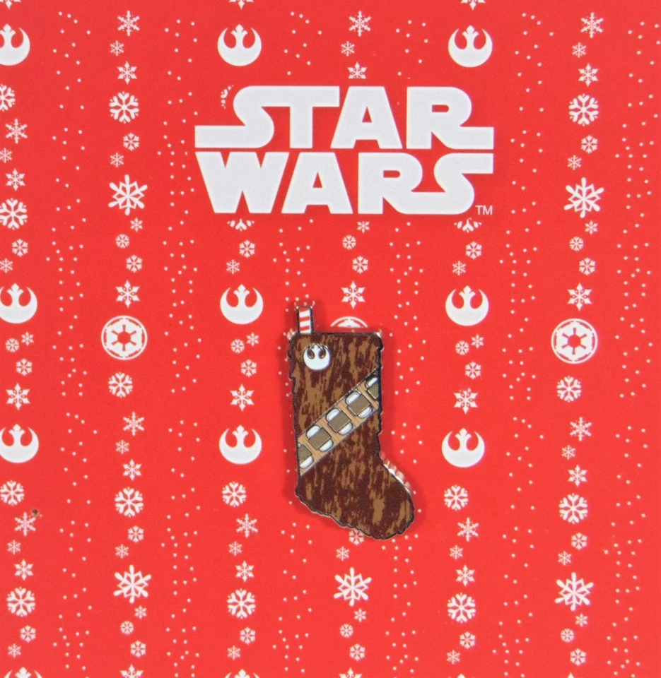 Disney Star Wars Feliz Navidad Vacaciones Medias Chewbacca Prendedor NUEVO LINDO RARO Foto 1 de 1