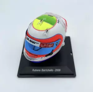 F1 Rubens Barrichello 2009 Brawn GP Rare Helmet Scale 1:5 Formula 1 + Magazine - Picture 1 of 2