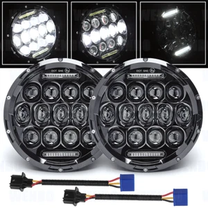 For Suzuki Samurai SJ410 7 inch LED Round Headlights Pair DRL Hi/Lo Beam x2 - Picture 1 of 12