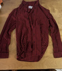 Goodfellow & Co Men's Plaid Long Sleeve Flannel Shirt, Red / Black, Size L. - Picture 1 of 3