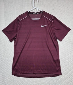 Nike Miler Training Running Shirt Men’s Sz. Large Maroon Reflective AJ7565-681 - Picture 1 of 10