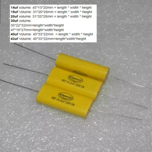 100V 14uf/15uf/20u/30uf/40uf43uf Promise axially film capacitors Subwoofer parts - Picture 1 of 3