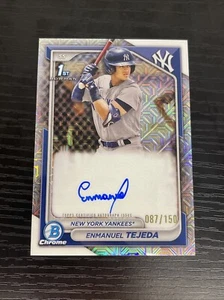 2024 BOWMAN CHROME EMMANUEL TEJEDA RC AUTO MOJO REFRACTOR AUTOGRAPH # /150 - Picture 1 of 2