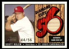 2003 Bowman Heritage Diamond Cuts Red Relic Scott Rolen Bat 44/56