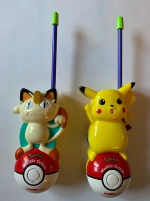 Vintage Pokémon Walkie Talkies, Pikachu & Meowth, Tiger Electronics - Image 1 of 4