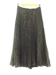 Abercrombie & Fitch Midirock Damen S schwarz gelb Blumen Micro Plissee transparent - Bild 1 von 11