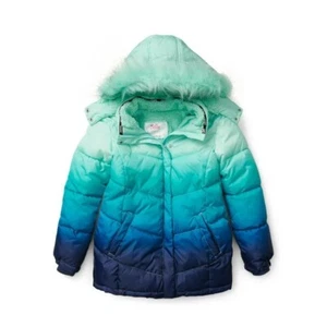 Justice Girls Puffer Jacket with Faux Fur Lined Hood Size 12-14 - New w/ Tags - Picture 1 of 2